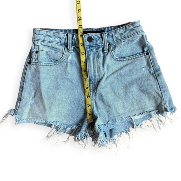 Alexander Wang Denim Jean Bite Short Shorts Distressed Size 24 Cotton Blue - Picture 4 of 9